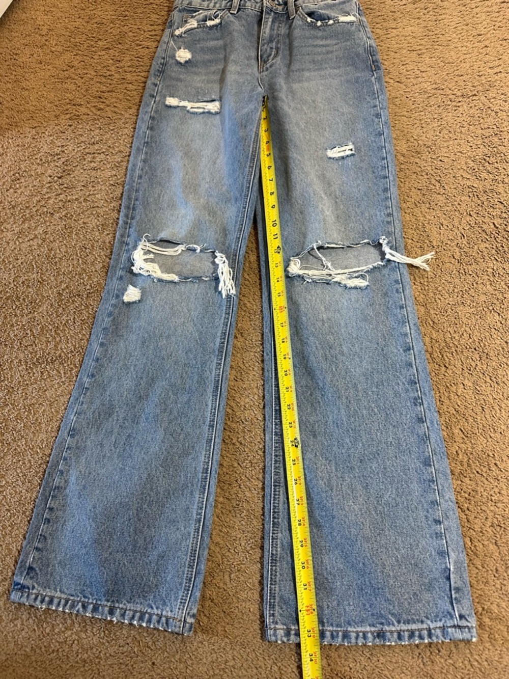 Flying Monkey Women’s Distressed High Rise Blue Jeans Size 26 - Picture 2 of 8
